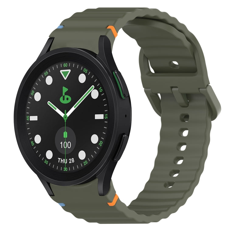 波浪紋紋理縫線快拆矽膠錶帶，適用於 Samsung Galaxy Watch 5 高爾夫版、Samsung Galaxy Watch 5 44mm、Samsung Galaxy Watch 5 Pro 45mm、Samsung Galaxy Watch 5 40mm