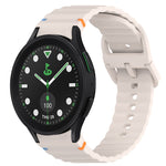 波浪紋紋理縫線快拆矽膠錶帶，適用於 Samsung Galaxy Watch 5 高爾夫版、Samsung Galaxy Watch 5 44mm、Samsung Galaxy Watch 5 Pro 45mm、Samsung Galaxy Watch 5 40mm