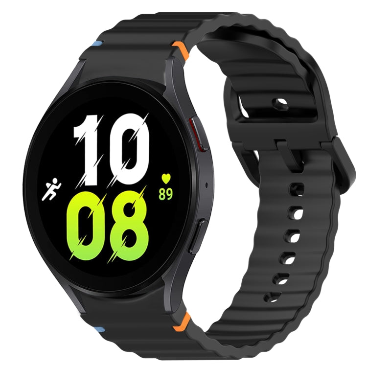 波浪紋紋理縫線快拆矽膠錶帶，適用於 Samsung Galaxy Watch 5 高爾夫版、Samsung Galaxy Watch 5 44mm、Samsung Galaxy Watch 5 Pro 45mm、Samsung Galaxy Watch 5 40mm