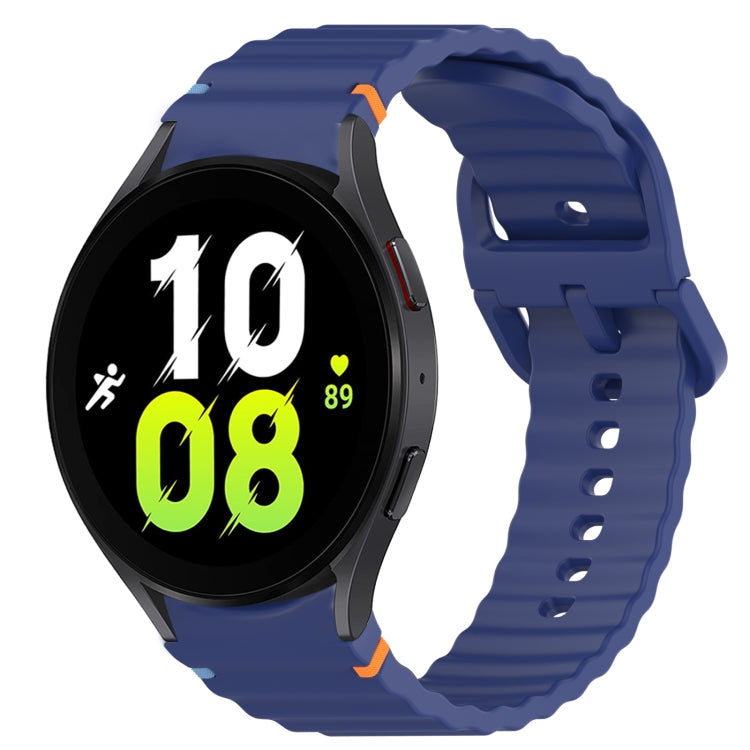波浪紋紋理縫線快拆矽膠錶帶，適用於 Samsung Galaxy Watch 5 高爾夫版、Samsung Galaxy Watch 5 44mm、Samsung Galaxy Watch 5 Pro 45mm、Samsung Galaxy Watch 5 40mm