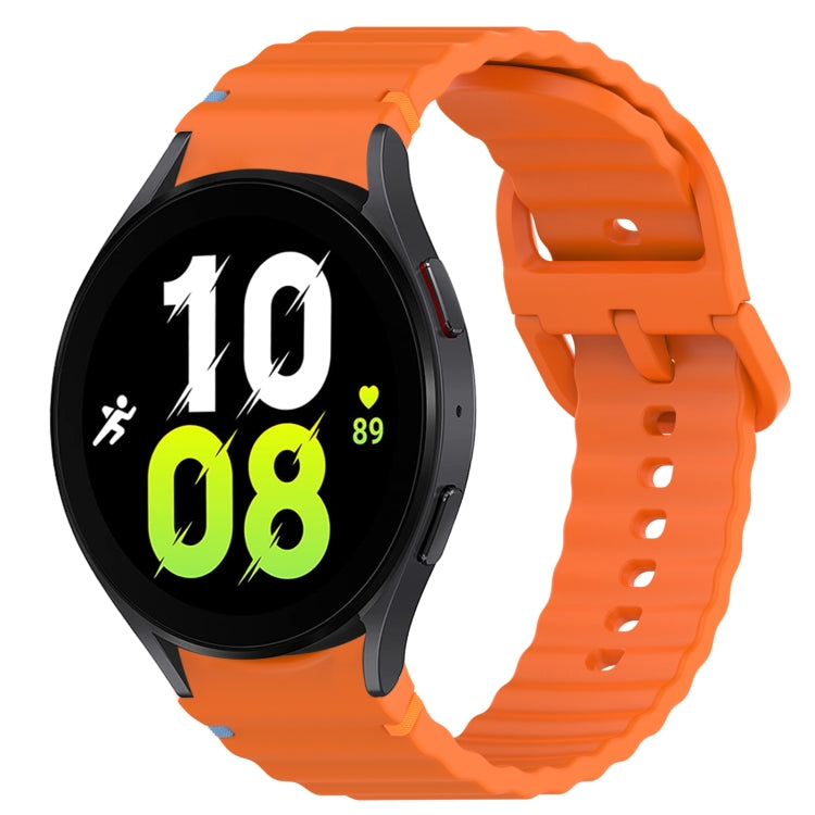 波浪紋紋理縫線快拆矽膠錶帶，適用於 Samsung Galaxy Watch 5 高爾夫版、Samsung Galaxy Watch 5 44mm、Samsung Galaxy Watch 5 Pro 45mm、Samsung Galaxy Watch 5 40mm