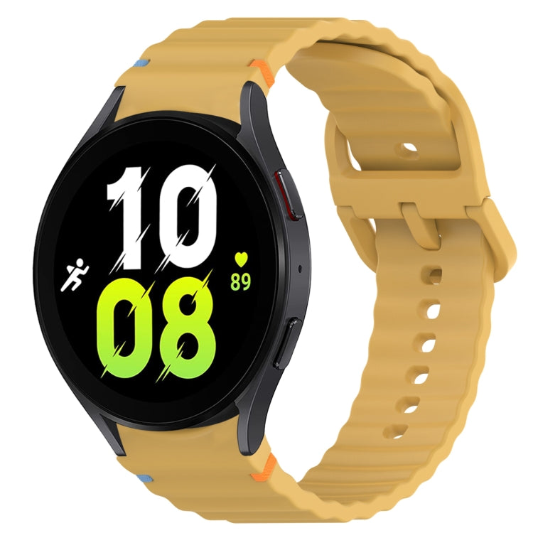 波浪紋紋理縫線快拆矽膠錶帶，適用於 Samsung Galaxy Watch 5 高爾夫版、Samsung Galaxy Watch 5 44mm、Samsung Galaxy Watch 5 Pro 45mm、Samsung Galaxy Watch 5 40mm
