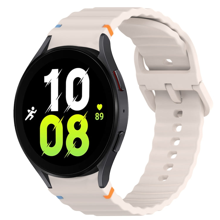 波浪紋紋理縫線快拆矽膠錶帶，適用於 Samsung Galaxy Watch 5 高爾夫版、Samsung Galaxy Watch 5 44mm、Samsung Galaxy Watch 5 Pro 45mm、Samsung Galaxy Watch 5 40mm