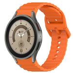 波浪紋紋理縫線快拆矽膠錶帶，適用於 Samsung Galaxy Watch 5 高爾夫版、Samsung Galaxy Watch 5 44mm、Samsung Galaxy Watch 5 Pro 45mm、Samsung Galaxy Watch 5 40mm