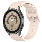 波浪紋紋理縫線快拆矽膠錶帶，適用於 Samsung Galaxy Watch 5 高爾夫版、Samsung Galaxy Watch 5 44mm、Samsung Galaxy Watch 5 Pro 45mm、Samsung Galaxy Watch 5 40mm