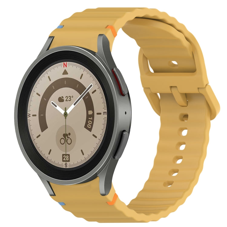 波浪紋紋理縫線快拆矽膠錶帶，適用於 Samsung Galaxy Watch 5 高爾夫版、Samsung Galaxy Watch 5 44mm、Samsung Galaxy Watch 5 Pro 45mm、Samsung Galaxy Watch 5 40mm