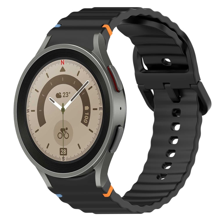 波浪紋紋理縫線快拆矽膠錶帶，適用於 Samsung Galaxy Watch 5 高爾夫版、Samsung Galaxy Watch 5 44mm、Samsung Galaxy Watch 5 Pro 45mm、Samsung Galaxy Watch 5 40mm