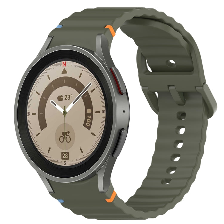 波浪紋紋理縫線快拆矽膠錶帶，適用於 Samsung Galaxy Watch 5 高爾夫版、Samsung Galaxy Watch 5 44mm、Samsung Galaxy Watch 5 Pro 45mm、Samsung Galaxy Watch 5 40mm
