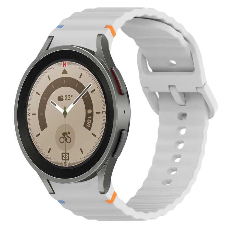 波浪紋紋理縫線快拆矽膠錶帶，適用於 Samsung Galaxy Watch 5 高爾夫版、Samsung Galaxy Watch 5 44mm、Samsung Galaxy Watch 5 Pro 45mm、Samsung Galaxy Watch 5 40mm