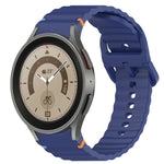 波浪紋紋理縫線快拆矽膠錶帶，適用於 Samsung Galaxy Watch 5 高爾夫版、Samsung Galaxy Watch 5 44mm、Samsung Galaxy Watch 5 Pro 45mm、Samsung Galaxy Watch 5 40mm