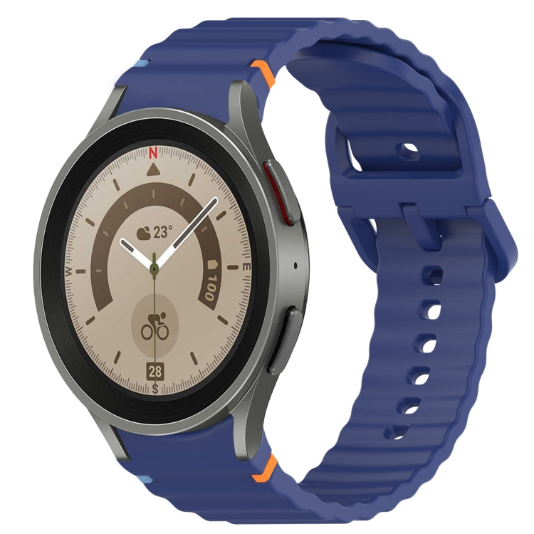 波浪紋紋理縫線快拆矽膠錶帶，適用於 Samsung Galaxy Watch 5 高爾夫版、Samsung Galaxy Watch 5 44mm、Samsung Galaxy Watch 5 Pro 45mm、Samsung Galaxy Watch 5 40mm