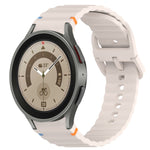 波浪紋紋理縫線快拆矽膠錶帶，適用於 Samsung Galaxy Watch 5 高爾夫版、Samsung Galaxy Watch 5 44mm、Samsung Galaxy Watch 5 Pro 45mm、Samsung Galaxy Watch 5 40mm