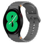 Wavy Grain Stitched Quick Release Silicone Watch Band, For Samsung Galaxy Watch 4 44mm, For Samsung Galaxy Watch 4 40mm, For Samsung  Galaxy Watch 4 Classic 46mm, For Samsung  Galaxy Watch 4 Classic 42mm