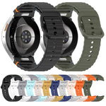 波浪紋紋理縫線快拆矽膠錶帶，適用於 Samsung Galaxy Watch FE 40mm、Samsung Galaxy Watch 7 44mm、Samsung Galaxy Watch 7 40mm、Samsung Galaxy Watch 6 Classic 47mm