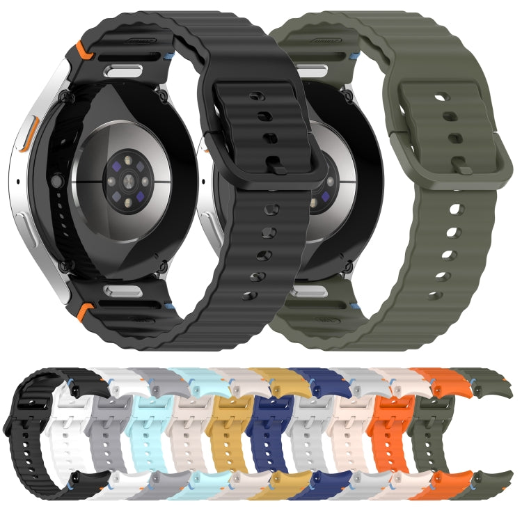 波浪紋紋理縫線快拆矽膠錶帶，適用於 Samsung Galaxy Watch 5 高爾夫版、Samsung Galaxy Watch 5 44mm、Samsung Galaxy Watch 5 Pro 45mm、Samsung Galaxy Watch 5 40mm