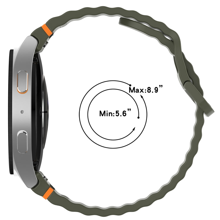 波浪紋紋理縫線快拆矽膠錶帶，適用於 Samsung Galaxy Watch FE 40mm、Samsung Galaxy Watch 7 44mm、Samsung Galaxy Watch 7 40mm、Samsung Galaxy Watch 6 Classic 47mm