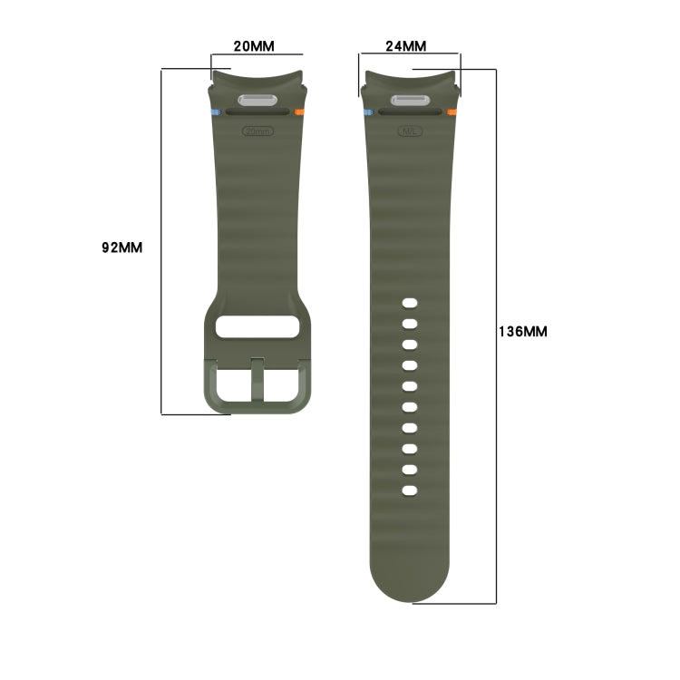 波浪紋紋理縫線快拆矽膠錶帶，適用於 Samsung Galaxy Watch 5 高爾夫版、Samsung Galaxy Watch 5 44mm、Samsung Galaxy Watch 5 Pro 45mm、Samsung Galaxy Watch 5 40mm