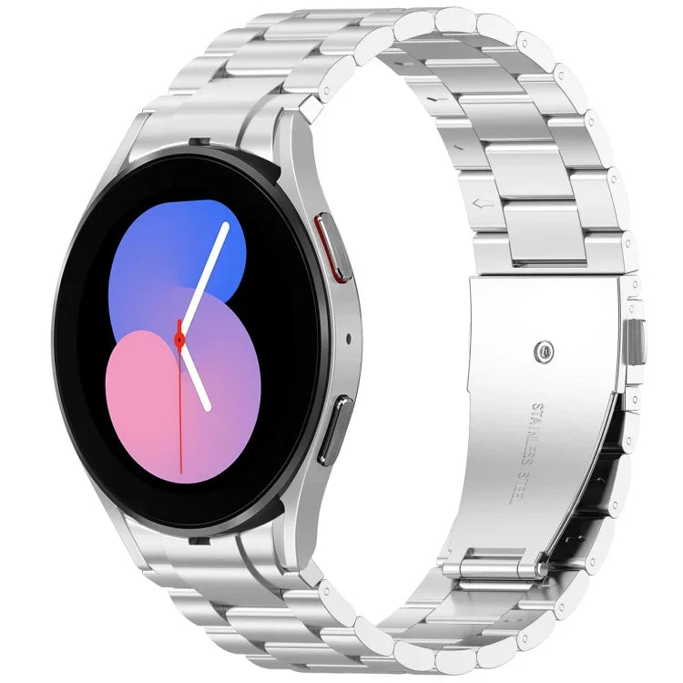 三珠按鈕快拆金屬錶帶，適用於 Samsung Galaxy Watch FE 40mm，適用於 Samsung Galaxy Watch 7 40 / 44mm，適用於 Samsung Galaxy Watch 6 Classic 43 / 47mm，適用於 Samsung Galaxy Watch 6 40 / 44mm，適用於 Samsung Galaxy Watch 5 40 / 44mm