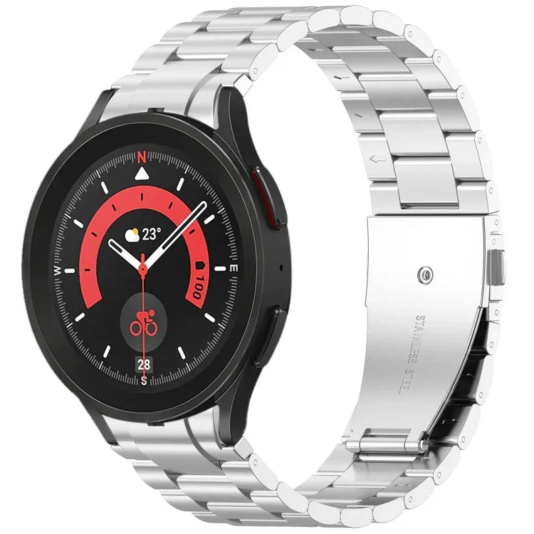 三珠按鈕快拆金屬錶帶，適用於 Samsung Galaxy Watch FE 40mm，適用於 Samsung Galaxy Watch 7 40 / 44mm，適用於 Samsung Galaxy Watch 6 Classic 43 / 47mm，適用於 Samsung Galaxy Watch 6 40 / 44mm，適用於 Samsung Galaxy Watch 5 40 / 44mm