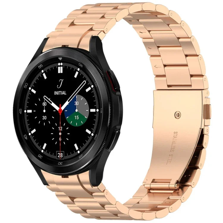 三珠按鈕快拆金屬錶帶，適用於 Samsung Galaxy Watch FE 40mm，適用於 Samsung Galaxy Watch 7 40 / 44mm，適用於 Samsung Galaxy Watch 6 Classic 43 / 47mm，適用於 Samsung Galaxy Watch 6 40 / 44mm，適用於 Samsung Galaxy Watch 5 40 / 44mm