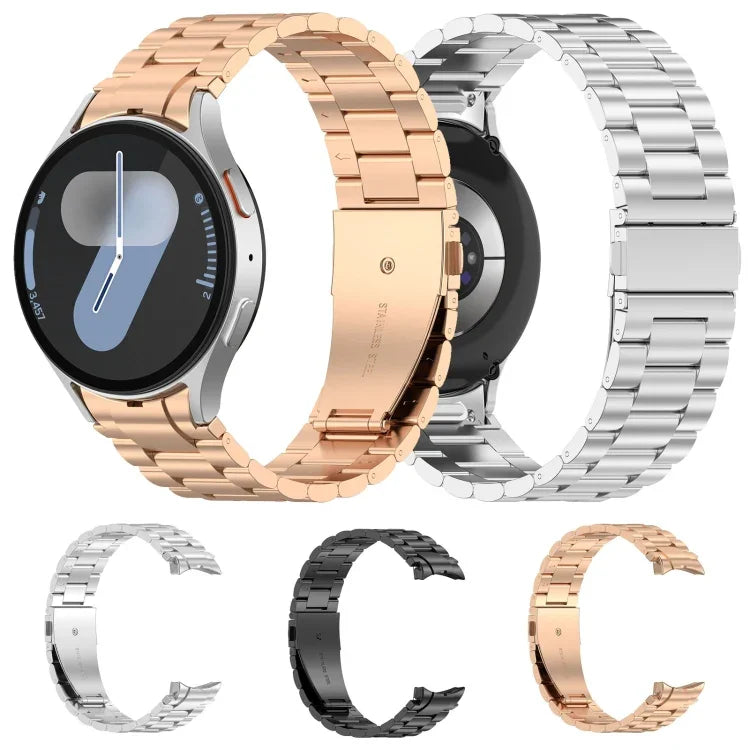 三珠按鈕快拆金屬錶帶，適用於 Samsung Galaxy Watch FE 40mm，適用於 Samsung Galaxy Watch 7 40 / 44mm，適用於 Samsung Galaxy Watch 6 Classic 43 / 47mm，適用於 Samsung Galaxy Watch 6 40 / 44mm，適用於 Samsung Galaxy Watch 5 40 / 44mm