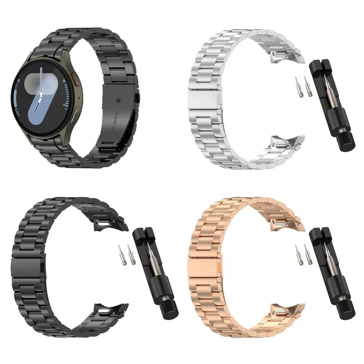 三珠按鈕快拆金屬錶帶，適用於 Samsung Galaxy Watch FE 40mm，適用於 Samsung Galaxy Watch 7 40 / 44mm，適用於 Samsung Galaxy Watch 6 Classic 43 / 47mm，適用於 Samsung Galaxy Watch 6 40 / 44mm，適用於 Samsung Galaxy Watch 5 40 / 44mm