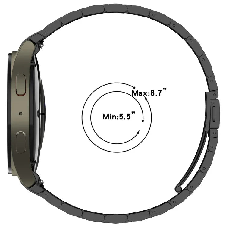三珠按鈕快拆金屬錶帶，適用於 Samsung Galaxy Watch FE 40mm，適用於 Samsung Galaxy Watch 7 40 / 44mm，適用於 Samsung Galaxy Watch 6 Classic 43 / 47mm，適用於 Samsung Galaxy Watch 6 40 / 44mm，適用於 Samsung Galaxy Watch 5 40 / 44mm