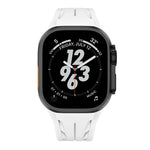 訂製不鏽鋼黑色蝴蝶扣矽膠錶帶，適用於 Apple Watch 44mm / 45mm / 46mm / 49mm