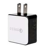 1USB QC 3.0 拉線快速充電器，美規插頭，黑色，白色