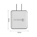 1USB QC 3.0 拉線快速充電器，美規插頭，黑色，白色