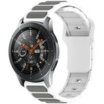 雙色 I 型矽膠錶帶，適用於 Samsung Galaxy Watch 20mm，適用於 Samsung Galaxy Watch 22mm