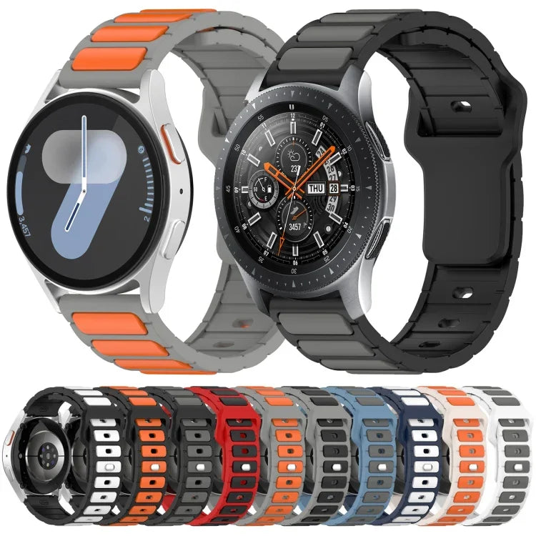 雙色 I 型矽膠錶帶，適用於 Samsung Galaxy Watch 20mm，適用於 Samsung Galaxy Watch 22mm