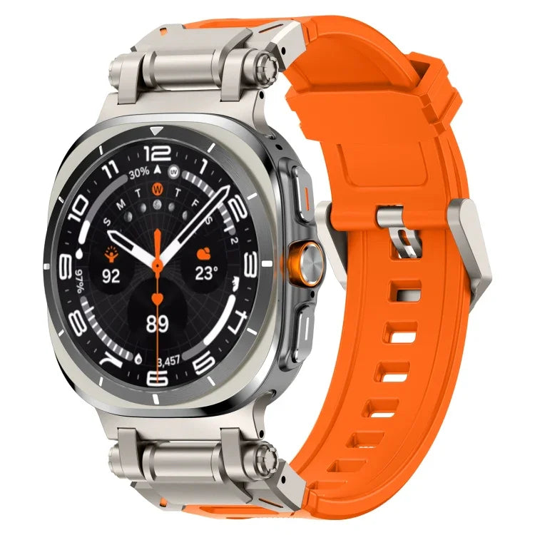鈦合金連接器快拆矽膠錶帶，適用於 Samsung Galaxy Watch Ultra 47mm / Ultra 2025