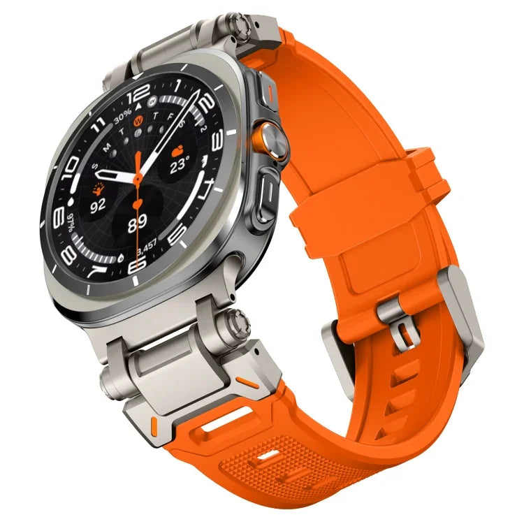 鈦合金連接器快拆矽膠錶帶，適用於 Samsung Galaxy Watch Ultra 47mm / Ultra 2025