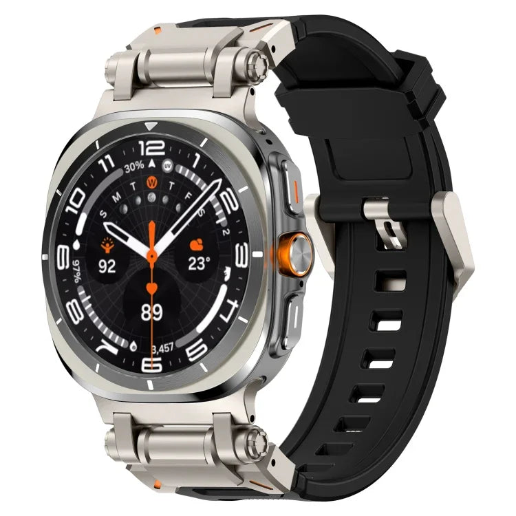 鈦合金連接器快拆矽膠錶帶，適用於 Samsung Galaxy Watch Ultra 47mm / Ultra 2025