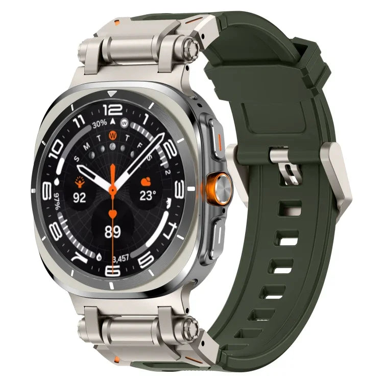 鈦合金連接器快拆矽膠錶帶，適用於 Samsung Galaxy Watch Ultra 47mm / Ultra 2025