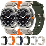 鈦合金連接器快拆矽膠錶帶，適用於 Samsung Galaxy Watch Ultra 47mm / Ultra 2025