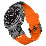 黑色連接器快拆矽膠錶帶，適用於 Samsung Galaxy Watch Ultra 47mm / Ultra 2025