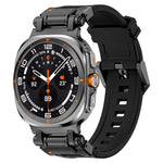 黑色連接器快拆矽膠錶帶，適用於 Samsung Galaxy Watch Ultra 47mm / Ultra 2025