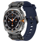 黑色連接器快拆矽膠錶帶，適用於 Samsung Galaxy Watch Ultra 47mm / Ultra 2025