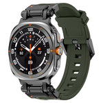 黑色連接器快拆矽膠錶帶，適用於 Samsung Galaxy Watch Ultra 47mm / Ultra 2025