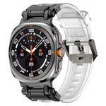 黑色連接器快拆矽膠錶帶，適用於 Samsung Galaxy Watch Ultra 47mm / Ultra 2025