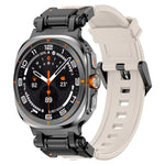 黑色連接器快拆矽膠錶帶，適用於 Samsung Galaxy Watch Ultra 47mm / Ultra 2025