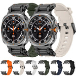 黑色連接器快拆矽膠錶帶，適用於 Samsung Galaxy Watch Ultra 47mm / Ultra 2025