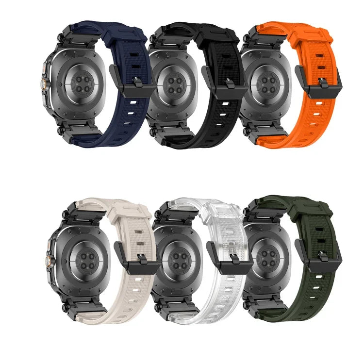 黑色連接器快拆矽膠錶帶，適用於 Samsung Galaxy Watch Ultra 47mm / Ultra 2025