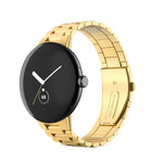 三珠不鏽鋼摺疊錶扣一體式錶帶，適用於 Google Pixel Watch 4 / Watch 3 45mm