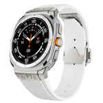 鈦合金連接器銀色扣矽膠錶帶，適用於 Samsung Galaxy Watch Ultra 47mm / Ultra 2025