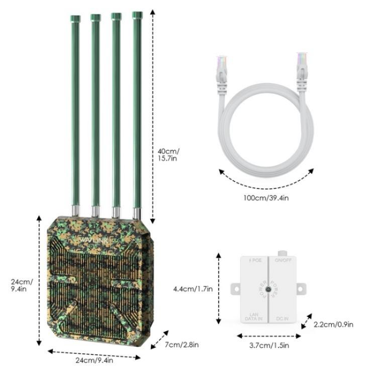 WAVLINK WN573HX1 WiFi 6 AX1800 雙頻無線路由器 戶外 WiFi 訪問點，美規插頭、歐規插頭、英規插頭、澳規插頭