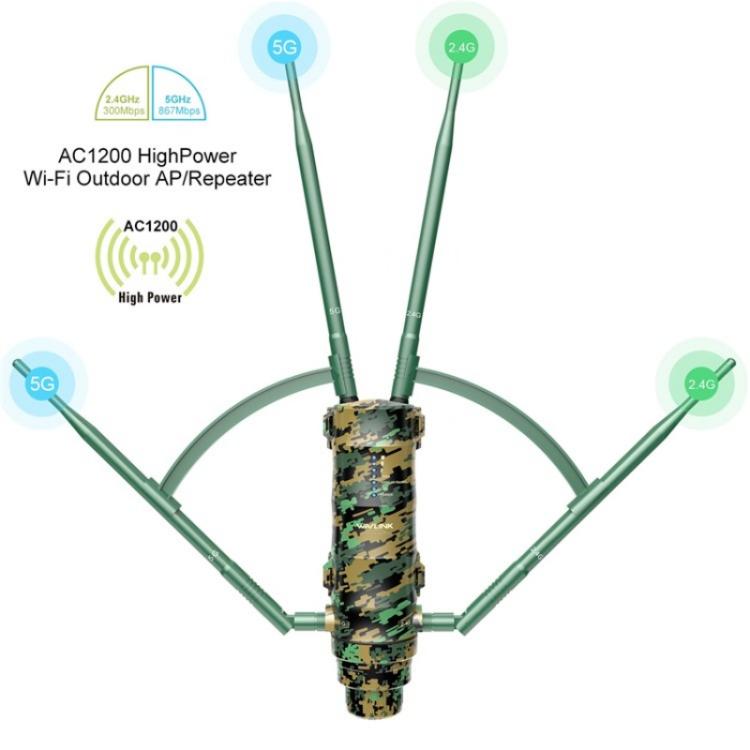 WAVLINK WN572HP3 帶 PoE 高增益天線 AC1200 雙頻 WiFi 擴展器，美規插頭，歐規插頭，英規插頭，澳規插頭