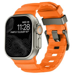 野徑灰色扣加厚矽膠錶帶，適用於 Apple Watch 46mm / 49mm / 45mm / 44mm